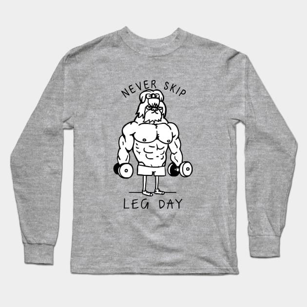 Never Skip Leg Day Shih Tzu Long Sleeve T-Shirt by huebucket